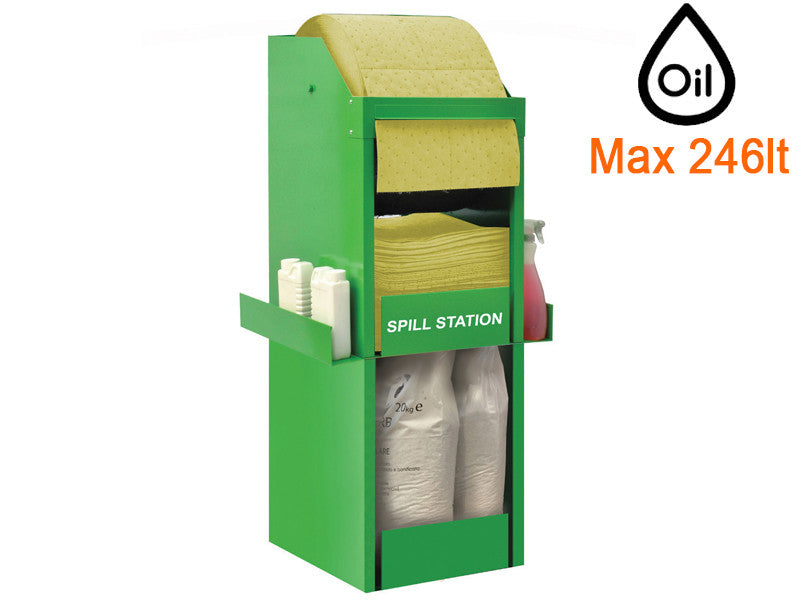 Carvel station de stockage Spill Station 500x500x1500mm avec matériau absorbant chimiques, 246lt