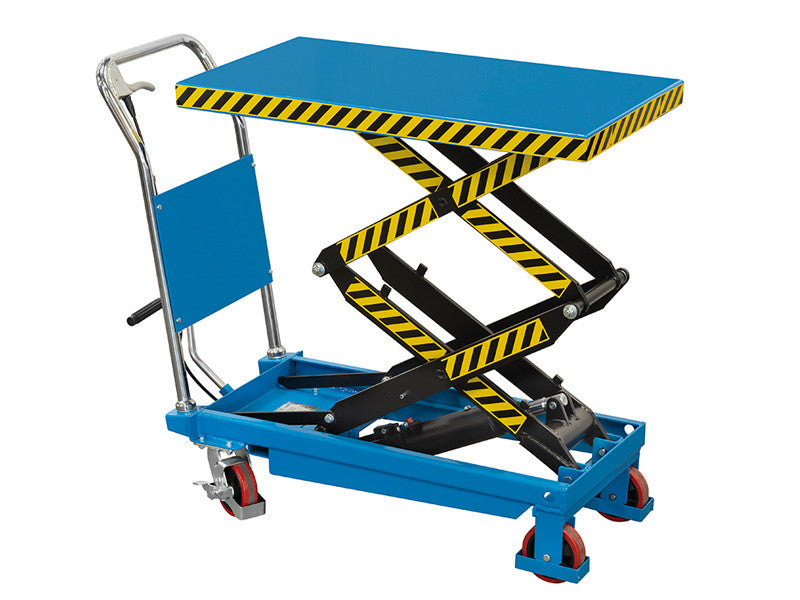 Podnośnik nożycowy mobilny Fervi 0467 z podwójnym pantografem, udźwig 350 kg
