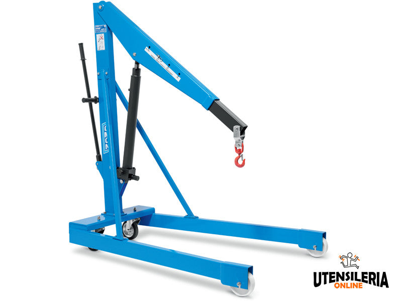 OMCN 133 Hydraulik-Laufkran mit Zweigangpumpe, 500 kg Tragfähigkeit und ausziehbarem Ausleger