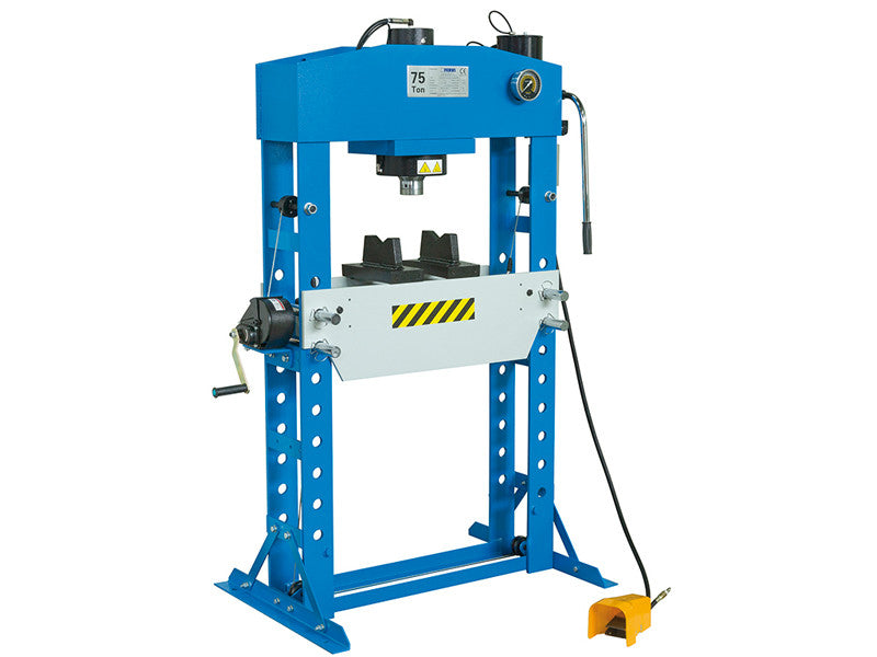 Presse hydraulique Fervi P001/75 à commande manuelle et pneumatique