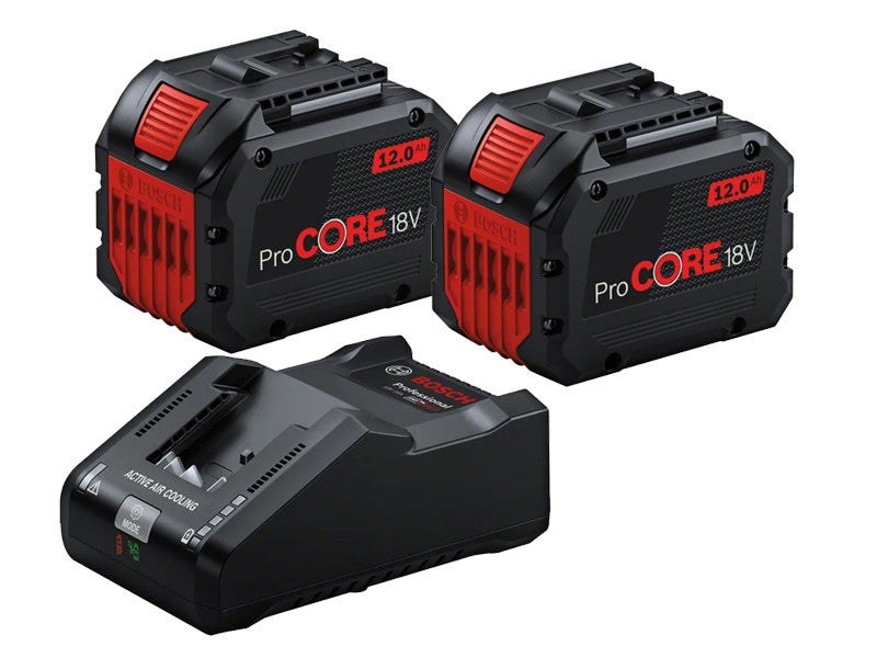 Bosch Professional Kit 2x Batterie ProCORE 18V 12Ah + Chargeur GAL 18V-160