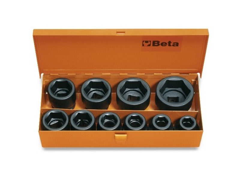 Set 10 douilles à chocs Beta 728/C10 carré femelle 3/4" phosphatées en coffret