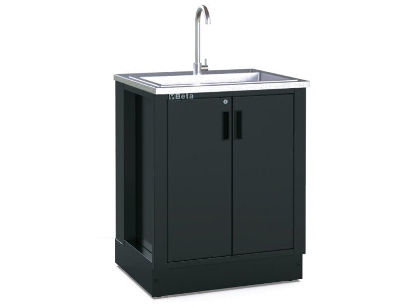 Beta RSC50 ML module d'atelier noir avec évier intégré deux portes