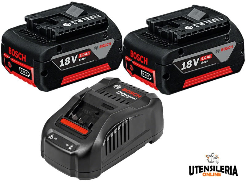 Bosch Professional kit 2 batteries 18V 5.0Ah avec chargeur rapide GAL 1880 CV