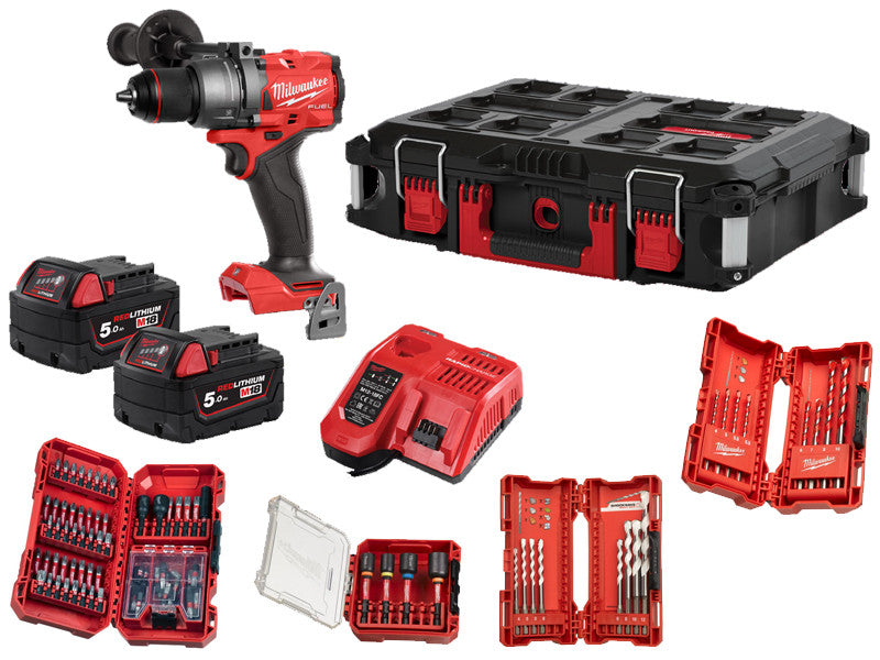 Milwaukee M18 Fuel FPD3 perceuse visseuse à percussion sans balais 158 Nm 2 batteries