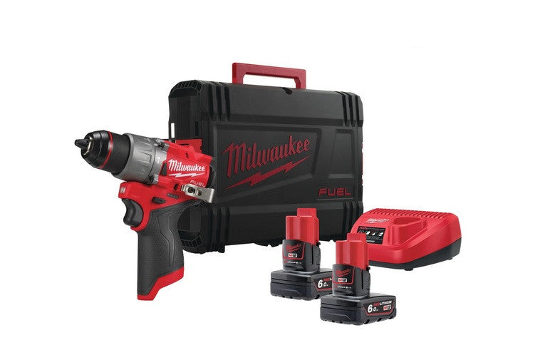 Milwaukee M12 Fuel FPD2 perceuse visseuse à percussion 45 Nm avec 2 batteries