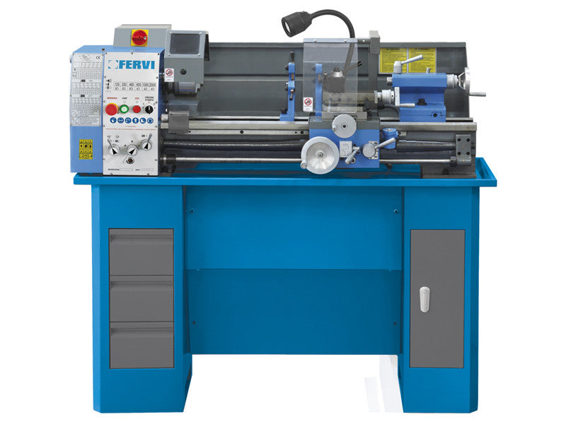 Tour parallèle Fervi T900 avec boîte à engrenages semi norton 230V 1,5kW