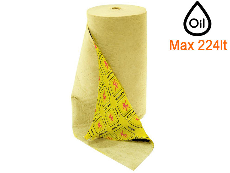 Rouleau absorbant haute visibilité Carvel 81x9100cm perforé et prédécoupé pour déversements, 224lt