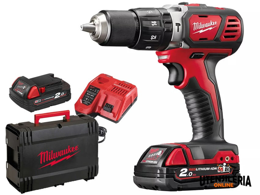 Milwaukee M18 BPD-202C perceuse visseuse à percussion 18V 13mm avec 2 batteries