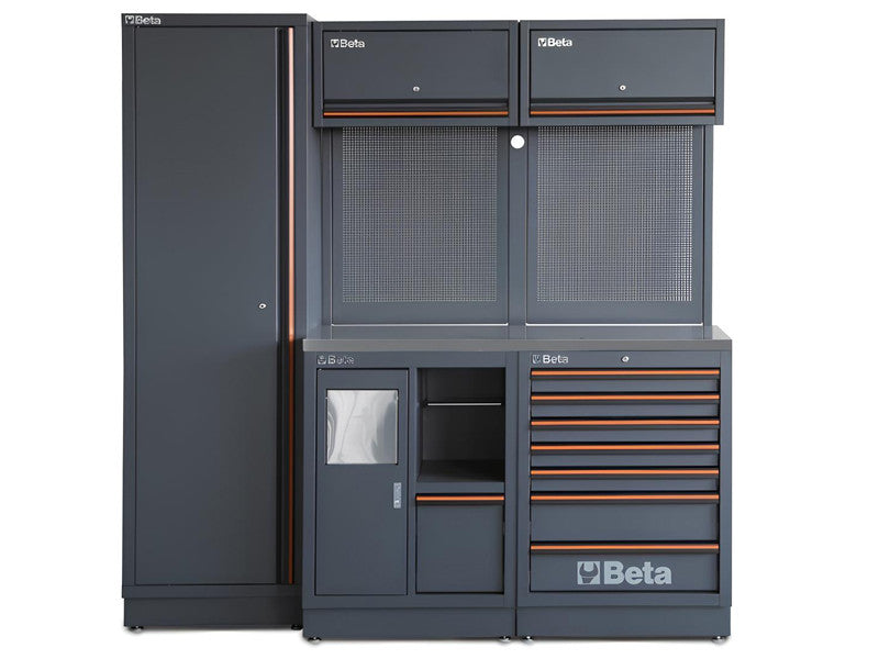 Beta utensili C45PRO 2.0 CX Werkstatt-Arbeitsplatz 1960x645x2000mm Grauer Stahl