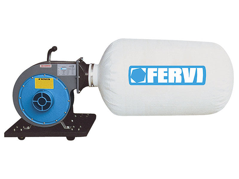 Fervi aspirateur à copeaux portable et sur roulettes 0495 pour machines à bois 0,75kW