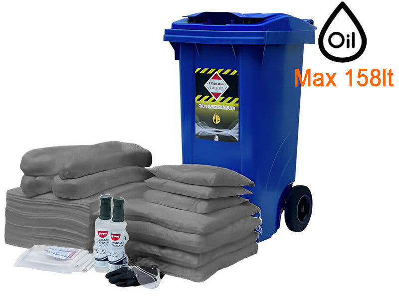 Bidon sur roues Carvel 480x560x935mm avec matériau absorbant universel, 158lt