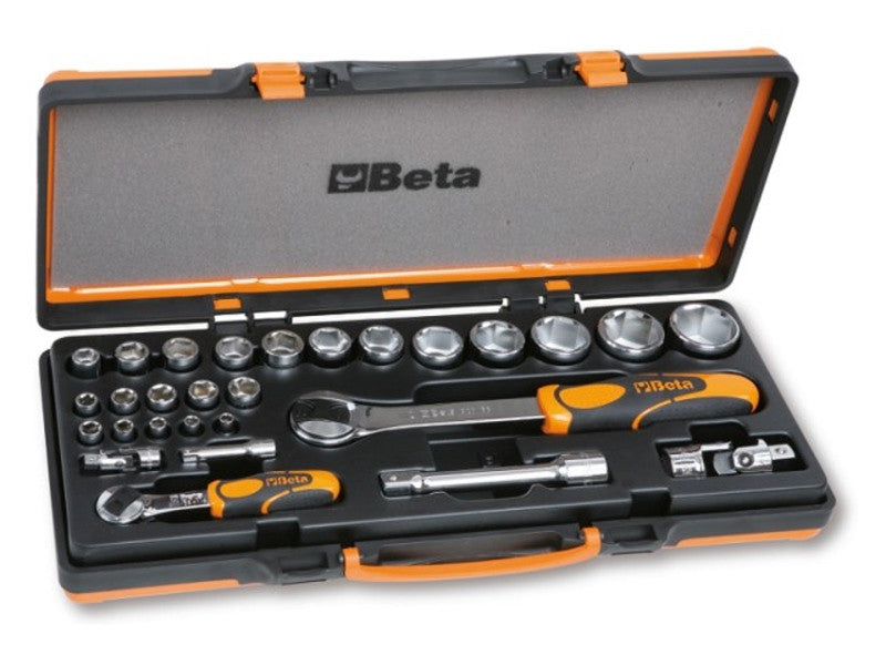 Beta 902A/C22 coffret métallique 22 douilles hexagonales 1/4" et 1/2" et 6 accessoires