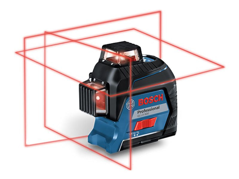 Poziomica laserowa Bosch GLL 3-80 Professional, 3 czerwone linie, 30 m