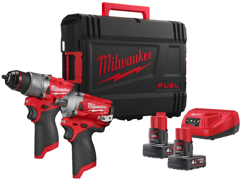 Kit Milwaukee 12V perceuse FPD2 visseuse à chocs FCIWF12G3 2 batteries chargeur