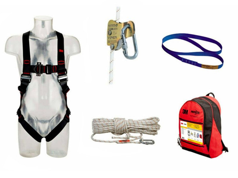 3M Protecta Kit Antichute Toiture E200 Viper - Harnais, Corde, Élingue & Sac 15m