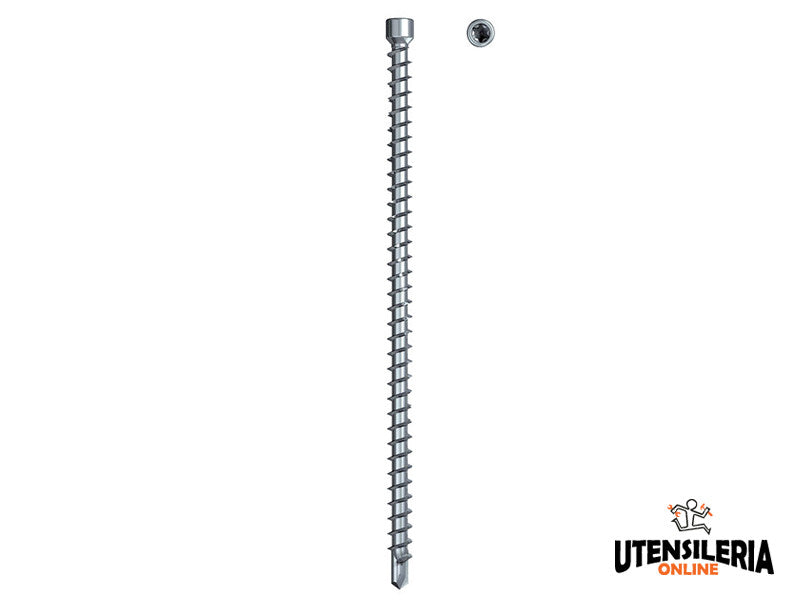 Fischer vis à bois FPF ZTN 10,0x500 ZPF Power-Fast filetage total zingué blanc Torx TX50 25 pièces