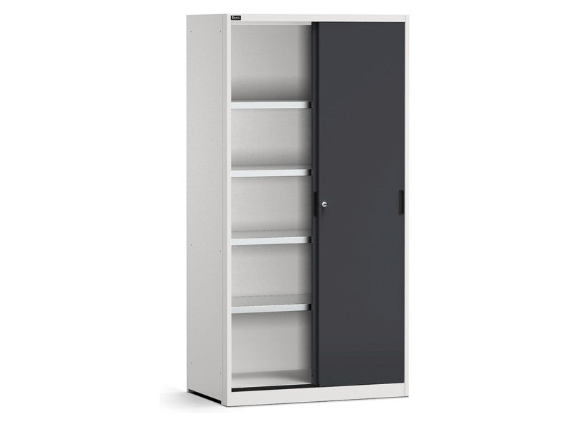 Szafa warsztatowa Fami Perfom 1020x600x2000mm z drzwiami przesuwnymi i 4 półkami szczelinowymi - Szary RAL 7035 ref.PERFOM21002