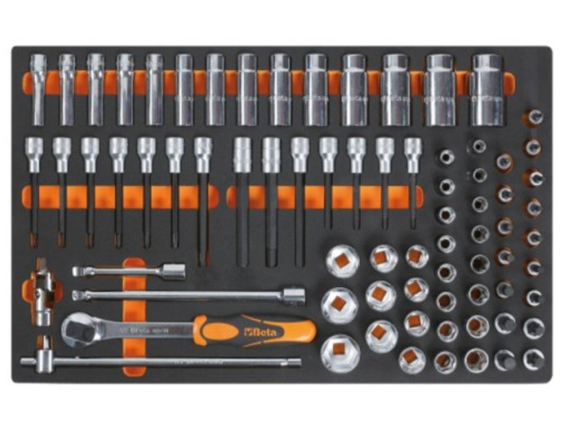 Beta M120 assortiment douilles hexagonales 1/2 75 pièces cliquet réversible