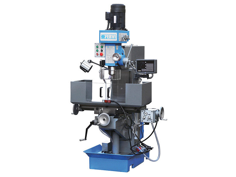 Fraiseuse à tête rapide Fervi F050 avec afficheur 3 axes, 400 V, 1,5 kW