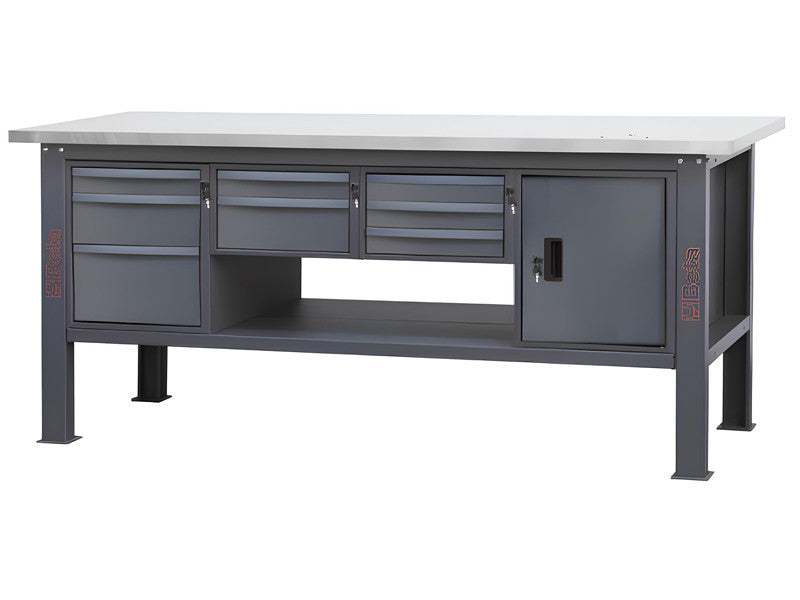 Beta établi professionnel C58BC-X 210cm antracite plateau inox 8 tiroirs