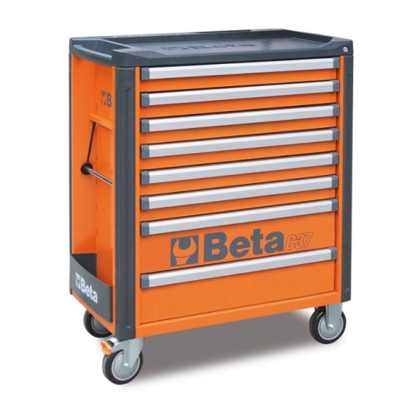 Beta servante d'atelier C37/8 mobile 8 tiroirs orange roues pivotantes