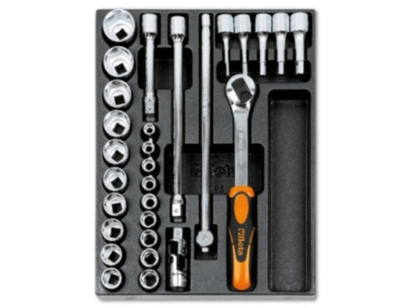 Beta coffret 29 douilles 1/2" T80 thermoformé rigide ABS