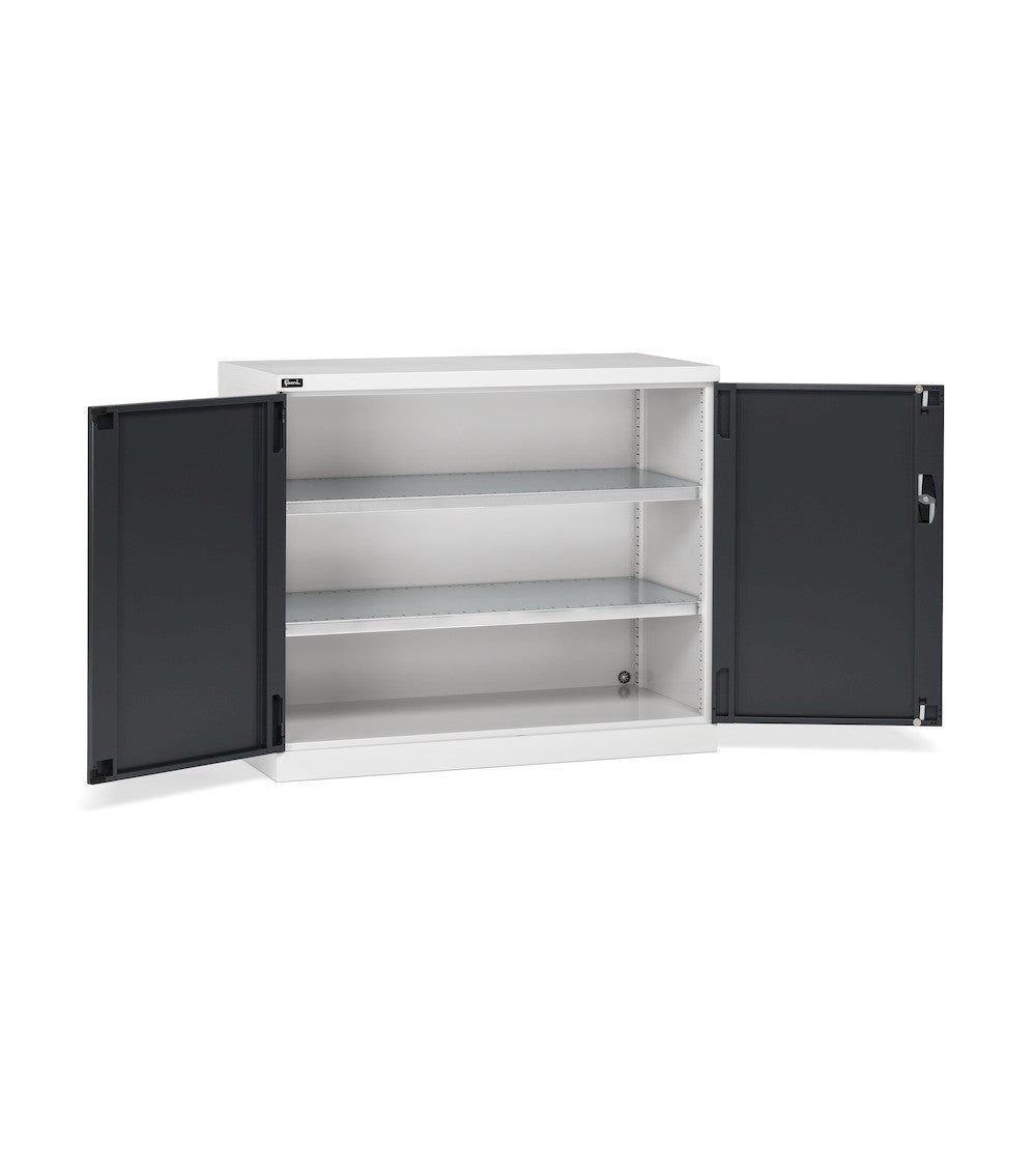 Szafa z drzwiami skrzydłowymi Fami Perfom 64x27 EH 1193x555x1000 z 2 półkami, obciążenie 800 kg - Szary RAL 7035