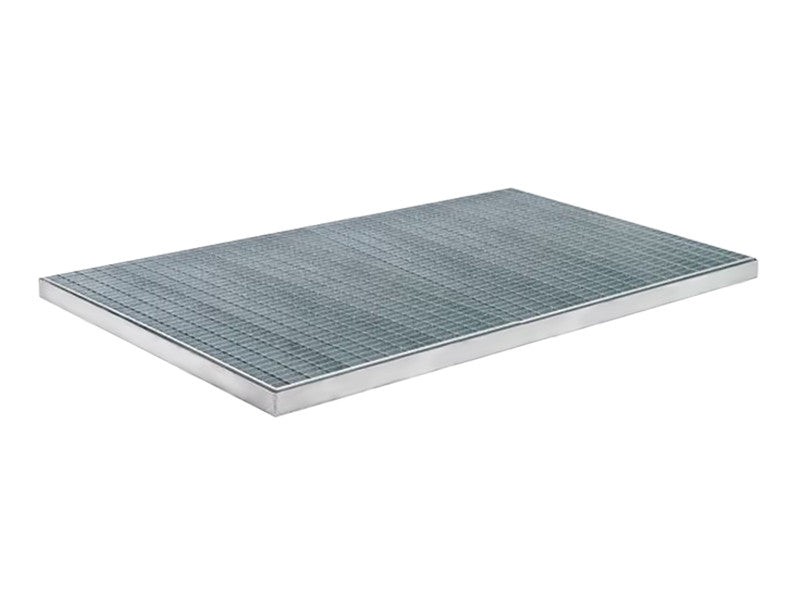 Plateforme de confinement piétonnière Carvel 1010x1500mm en acier galvanisé, capacité 40 litres