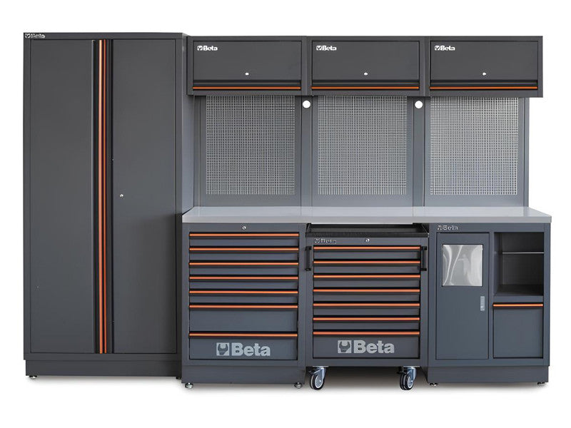 Beta aménagement atelier C45PRO 2.0 X 2955x645x2000mm plan acier inoxydable