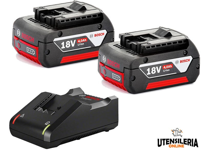 Bosch Professional set 2 batteries 18V 4.0Ah et chargeur GAL 18V-40 Li-Ion