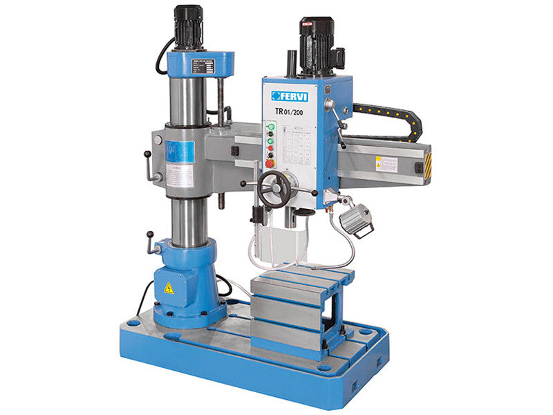 Wiertarka promieniowa Fervi TR01/200 z automatycznym posuwem, 1,5 kW