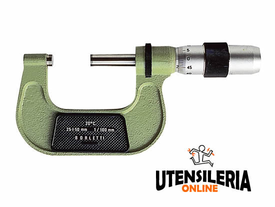 Borletti micromètre centésimal extérieur ME1W 0-25mm avec certification ACCREDIA