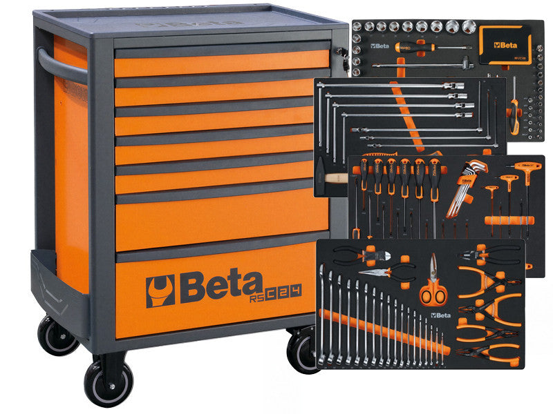 Beta chariot porte-outils RSC24 7 tiroirs 223 outils orange gris 800kg