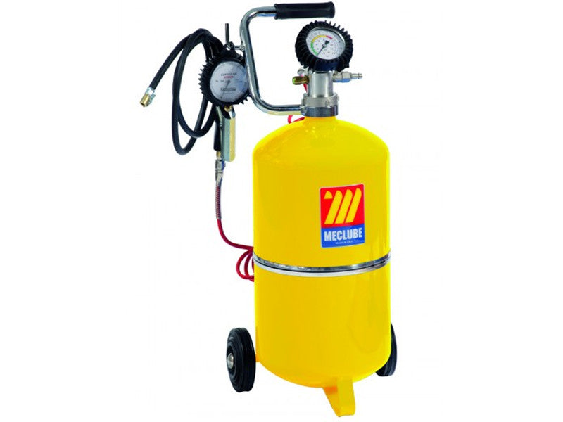 Meclube gonfleur à pneus mobile 24L manuel avec manomètre tuyau spiralé