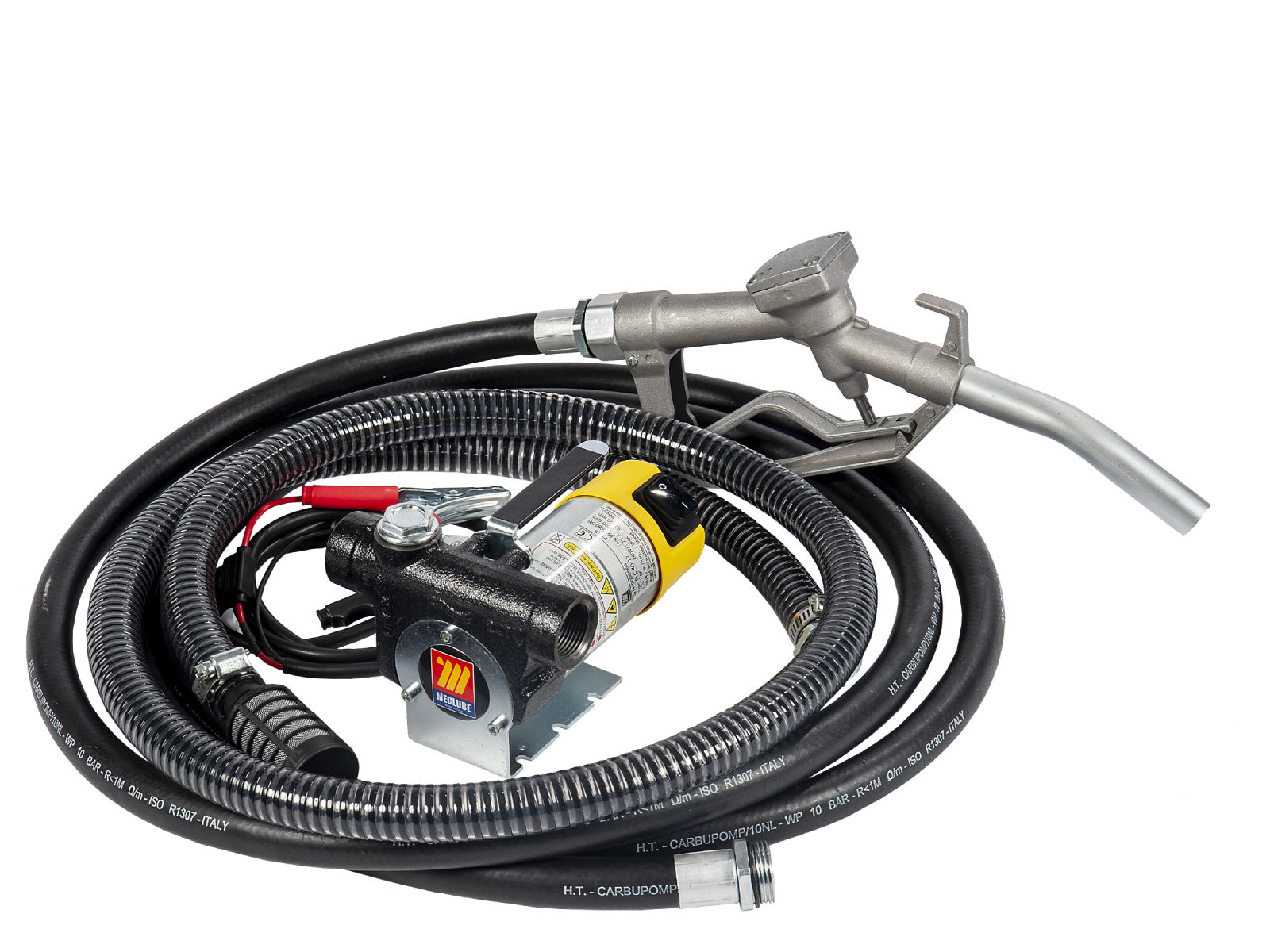 Meclube 12V Elektrische Kraftstoffpumpen-Bausatz für Dieselkraftstoff, 45 l/min, inklusive Schläuche