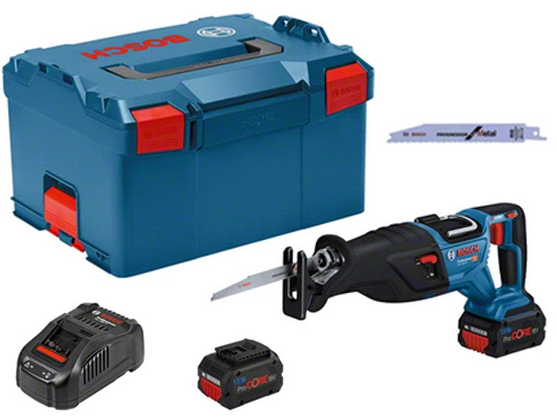 Bosch Professional scie sabre sans fil GSA 18V-28 BITURBO avec 2 batteries 5.5Ah