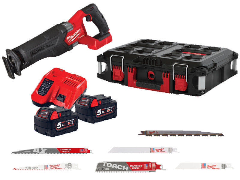 Milwaukee Säbelsäge M18 Fuel Sawzall FSZ 18V bürstenlos 2 Akkus