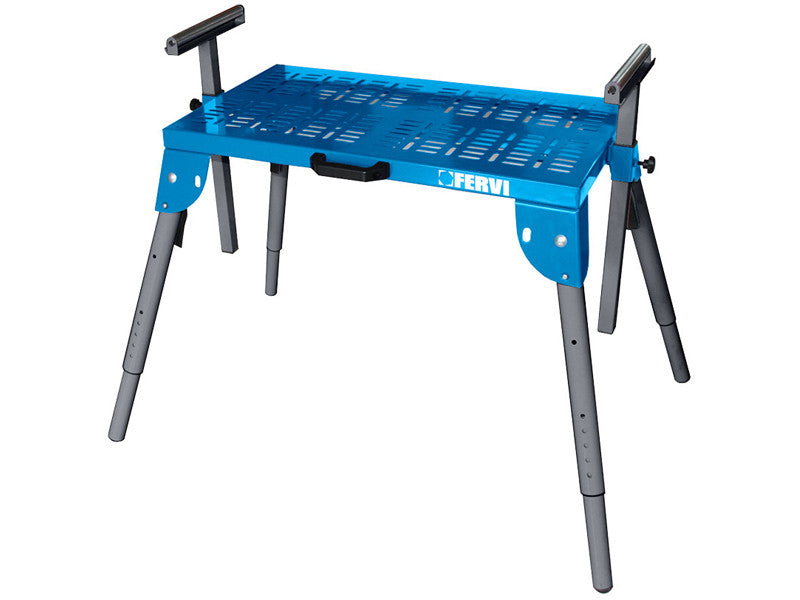 Table support pliante réglable pour tronçonneuses et machines outils portée 150 kg Fervi 0522