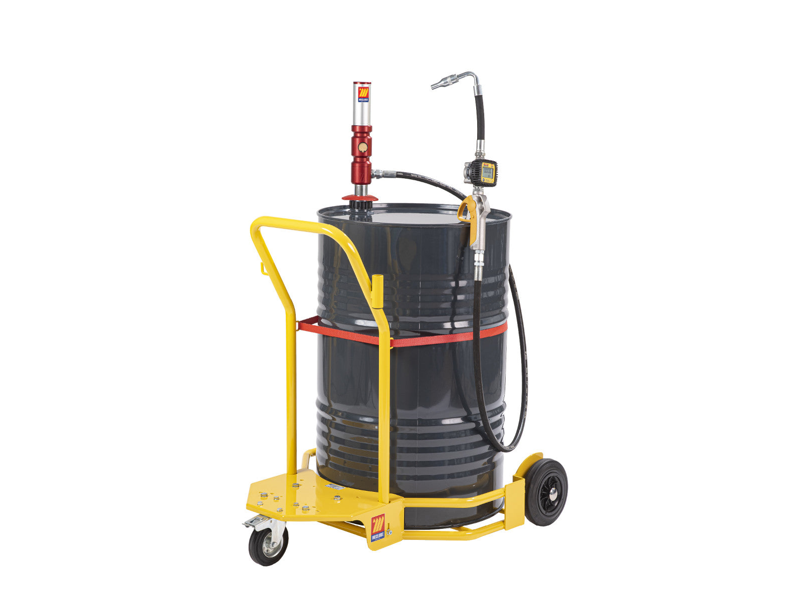 Meclube 180-220L Mobile pneumatische Ölabgabepumpe aus Aluminium auf Fahrgestell