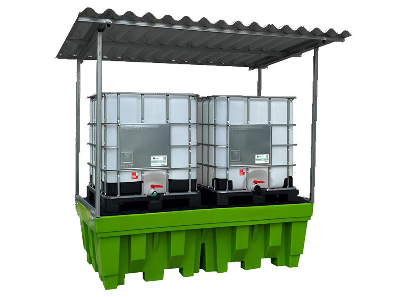 Bac de rétention pour citernes Carvel 3100x2150x2500mm avec toit capacité 1400L