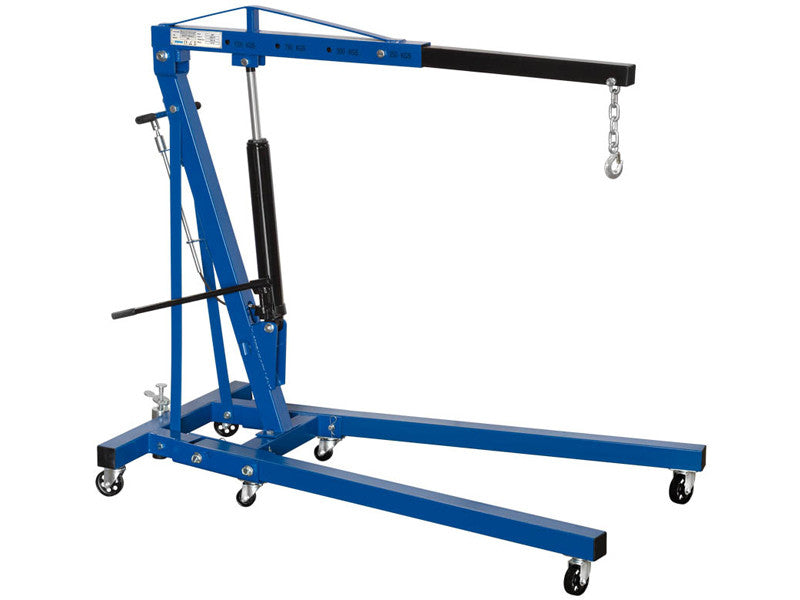 Grue hydraulique pliante Fervi 0063 avec bras extensible, capacité 1 tonne