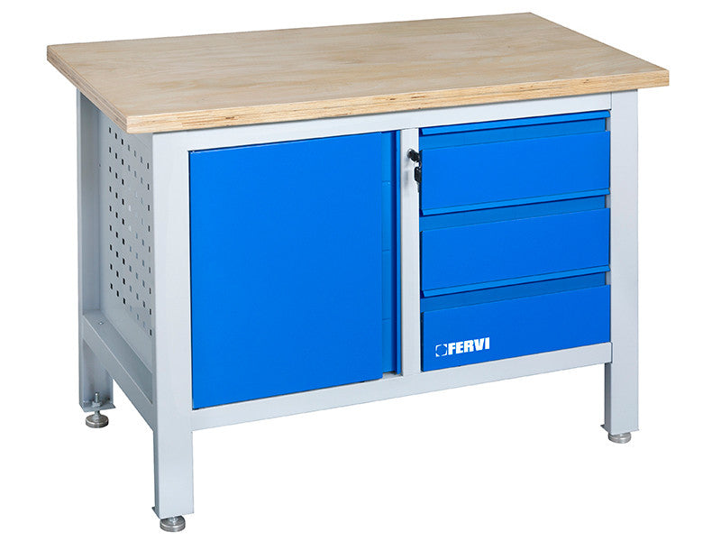 Stół warsztatowy Fervi B009/B1 z blatem drewnianym 1200x600x865 mm