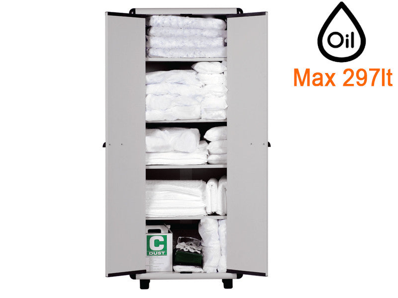 Carvel Armoire en plastique 680x390x1665mm avec matériau absorbant pour huile, 297lt
