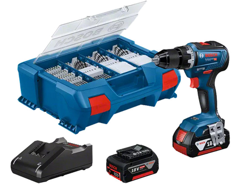 Bosch Professional GSR 18V-55 Wiertarko-wkrętarka 18 V 4,0 Ah 82 akcesoria