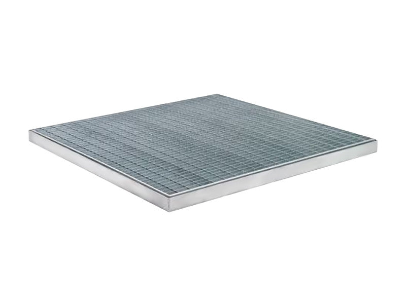 Plateforme de confinement piétonnière Carvel 1010x1010mm en acier galvanisé, capacité 25 litres