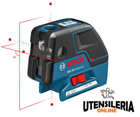 Bosch professional niveau laser GCL 25 croix et points 5 points 2 lignes rouge