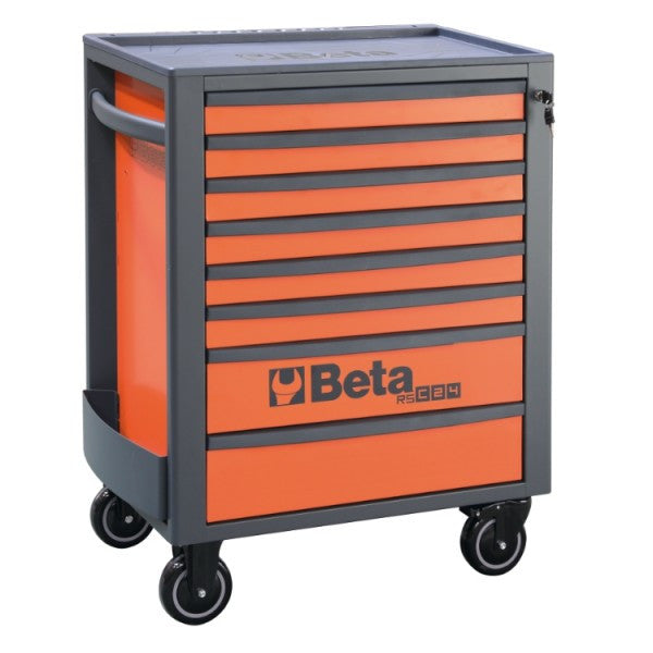 Beta RSC24/8 Werkstattwagen mit 8 Schubladen und verstärkter ABS-Arbeitsplatte, anthrazitorange 