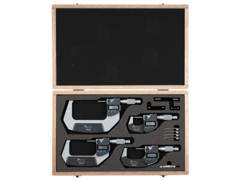 Mitutoyo jeu de micromètres extérieurs numériques 293-963-30 0-100 mm résolution 0,001 mm IP65 avec sortie de données 4 pièces