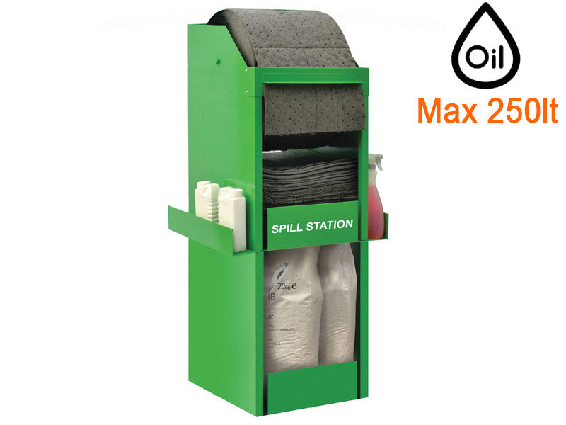 Carvel Station de stockage Spill Station 500x500x1500mm avec matériau absorbant universel, 250lt